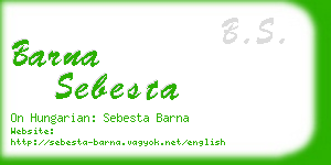 barna sebesta business card